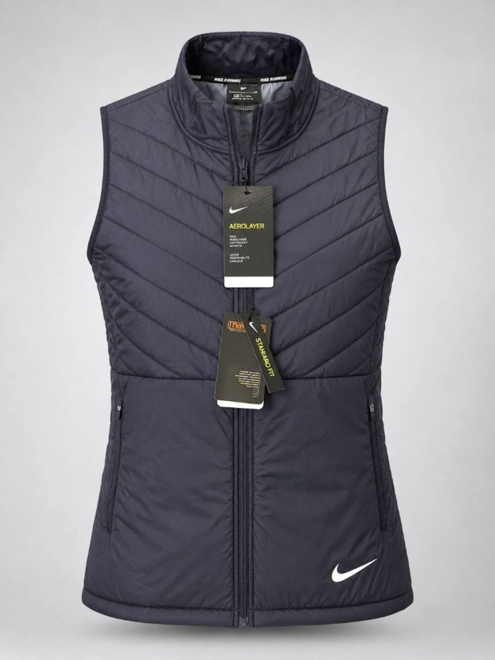 Nike Aerolayer Running Vest Mens Small Navy Thermal Water Repellent AH0546-081